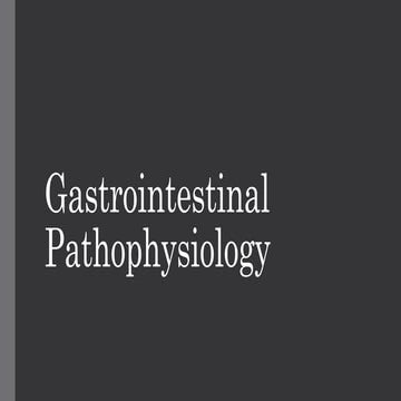 Gastrointestinal Pathophysiology