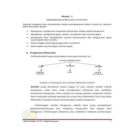 Modul statika pdf Kelas X SMK