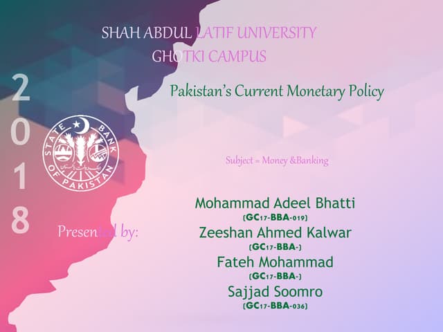 Current Monetary policy of Pakistan 2017-2018