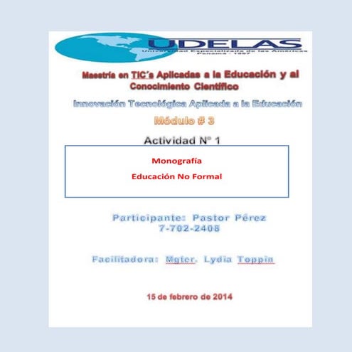 Monografía la educación no formal