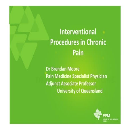 Interventional Procedures and Opioids