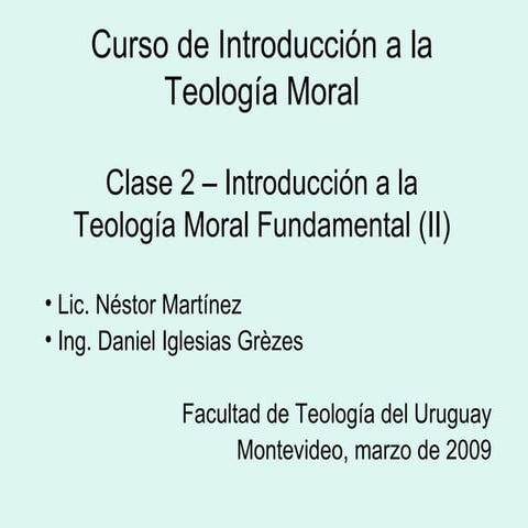 Introducción a la Teología Moral (2)