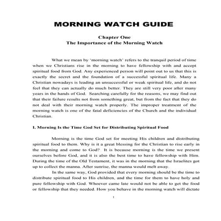 Morning watch guide