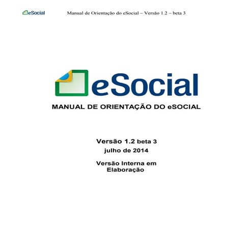 eSocial: Manual de Operações do eSocial versão 1.2 beta 3