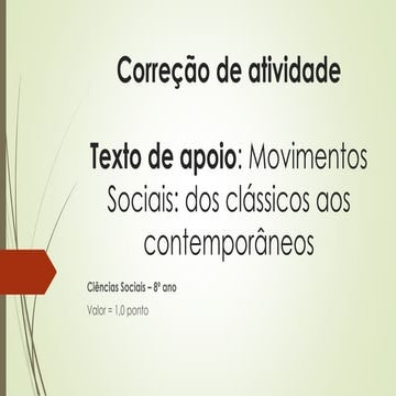 texto de apoio movimentos sociais e correção do ED