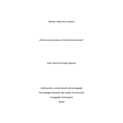 Motor eléctrico casero