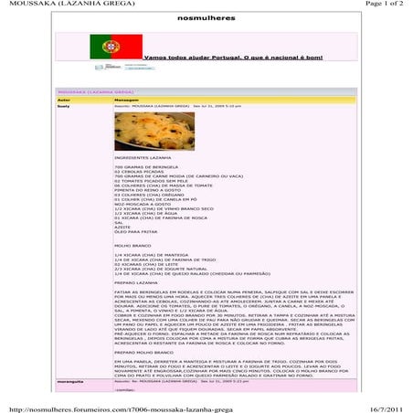 Moussaka   lazanha grega