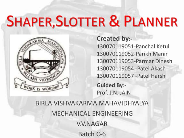 Shaper, slotter, planer