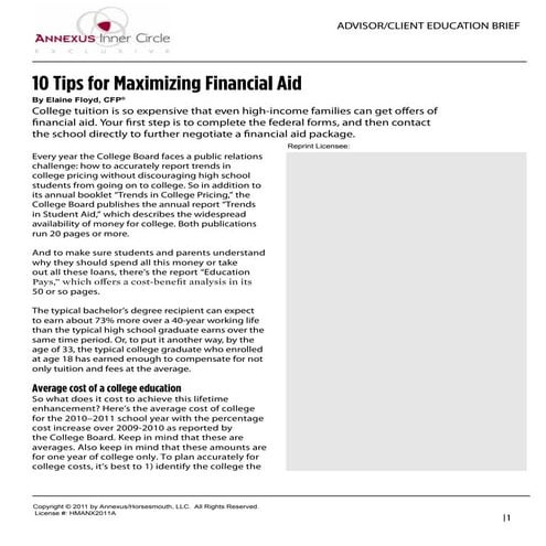 M pruitt 10 tips for maximizing financial aid 
