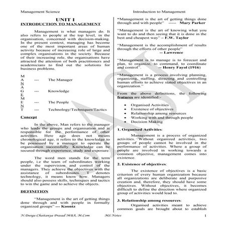 Introduction to Management