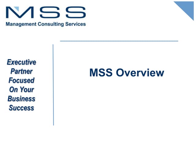 MSS Management Consulting Core Services