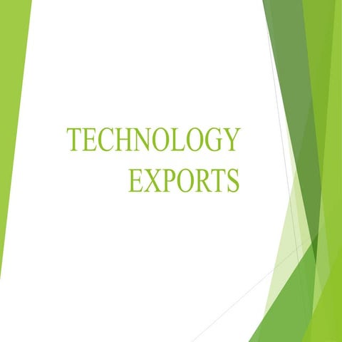 Technology Exports, Forecasting & Global Trends in Technology Management