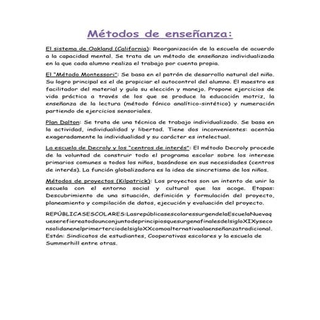 Métodos de enseñanza