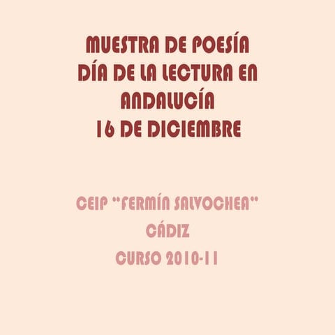 Muestra de poesía en familia