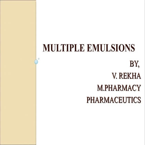 Multiple emulsions