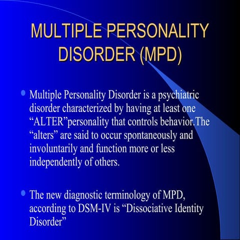 Multiple personality disorders-prof. fareed minhas