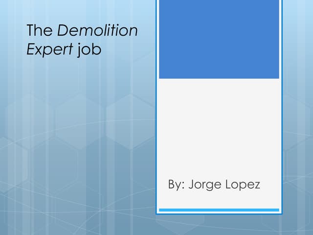 the demolition expert job