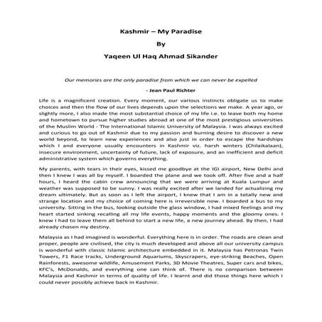 Kashmir - My Paradise