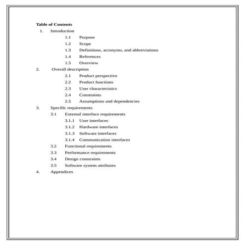 A Software Requirements Specification