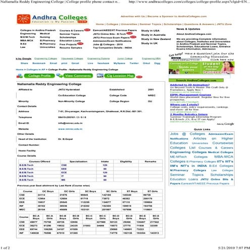 Nallamalla Reddy Engineering College