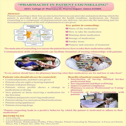 PHARMACIST in patient counseling