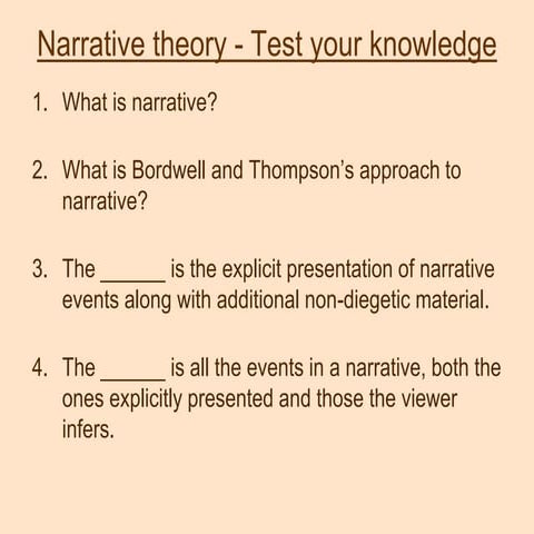 Narrative theory - test your knowledge