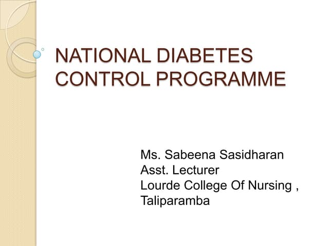 National diabetes control programme