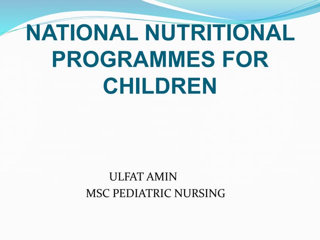 National nutritional programmes for