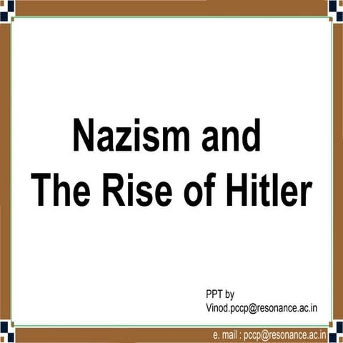 Nazism and the Rise of Hitler