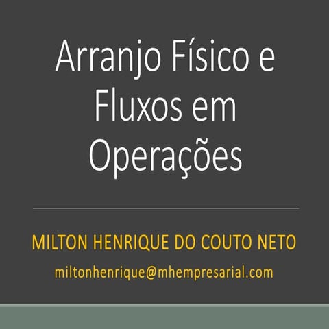 Arranjo Físico e Fluxos em Operações
