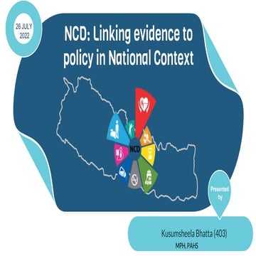 Non-Communicable Diseases (NCDs) in Nepal: Bridging Evidence-Based Policies Making