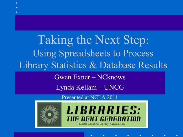 NCLA2011 Using Spreadsheets
