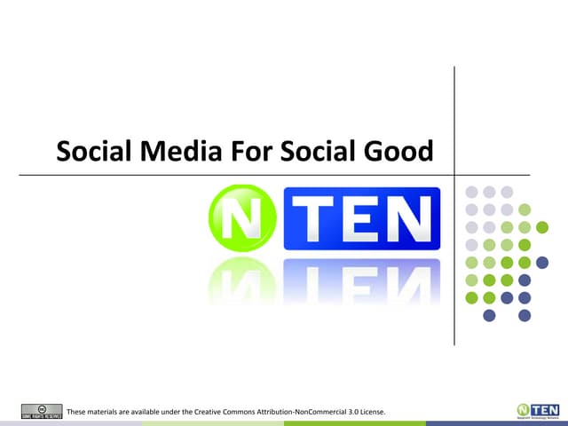 Social Media for Social Good - NCVS Pre-Con Workshp
