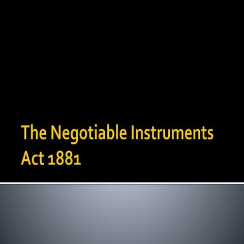 Negotiable instruments