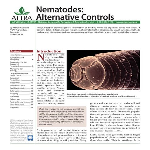 Nematodes: Alternative Controls