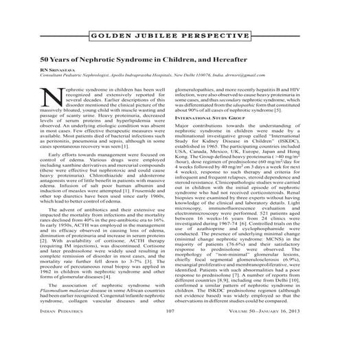 Nephrotic syndrome jan 2013