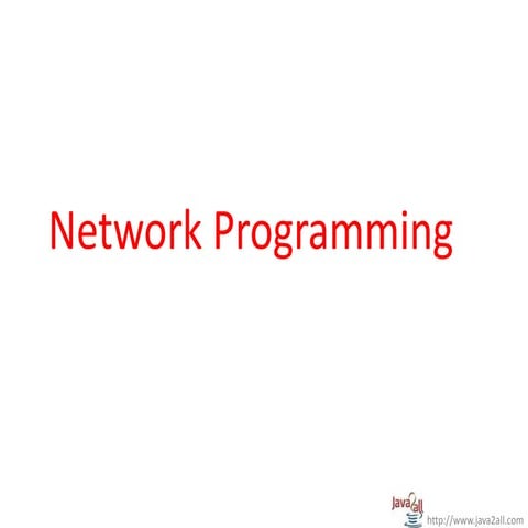 Network programming in java - PPT