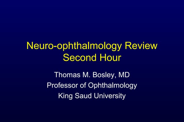 Neuro ophthalmology