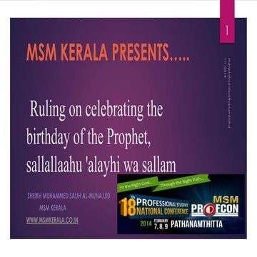 MOULID OF PROPHET IS PROHIBITTED WHY?MSM KERALA
