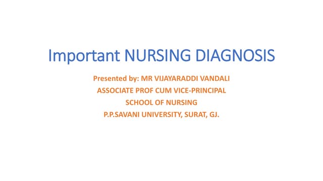 Important Nursing diagnosis 