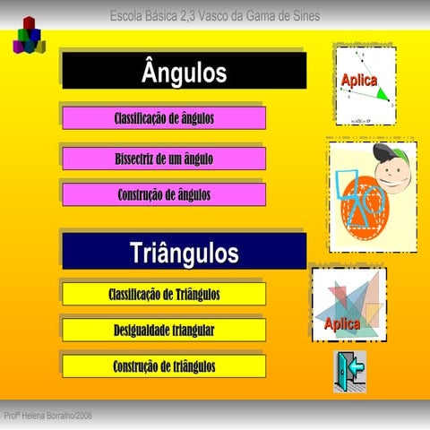 Ângulos e Triângulos revisão 5ºano
