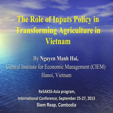 Input Policy in Vietnam- Nguyen Man Hai 