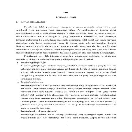 faktor-faktoor yang mempengaruhi toksisitas
