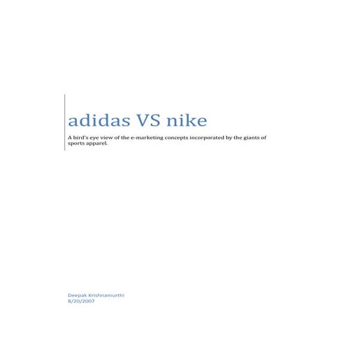 Nike Vs Adidas