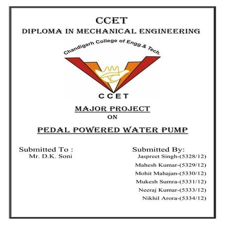 Pedal Powered Water Pump