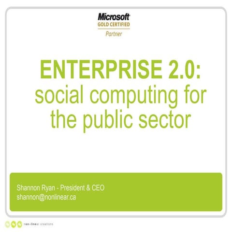 NLC/MS Government 2.0 - Enterprise Social Networking