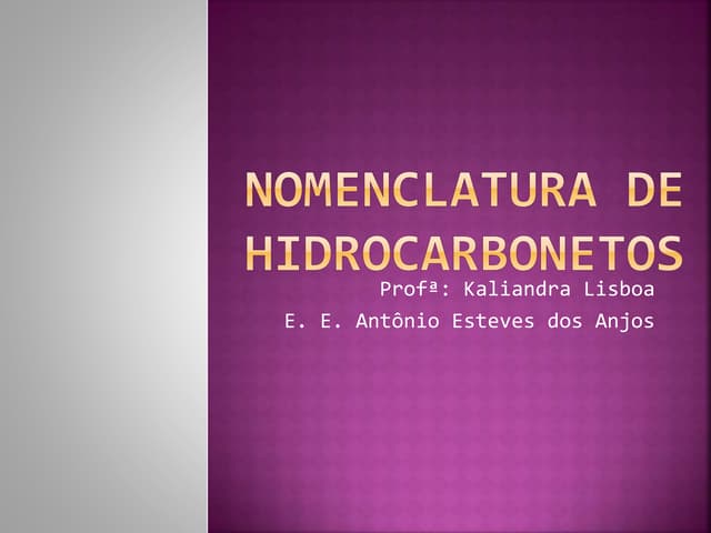Nomenclatura de hidrocarbonetos
