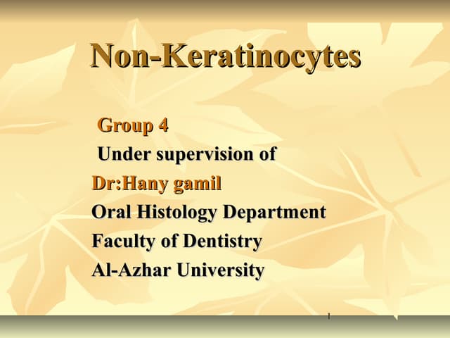 Non keratinocytes&specialized mucosa