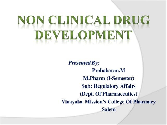 Non clinical drug development. ppt