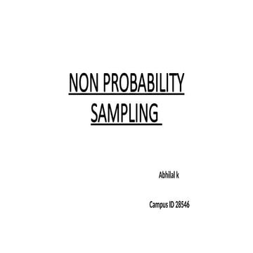 NON PROBABILITY SAMPLING. exploratory studiespptx